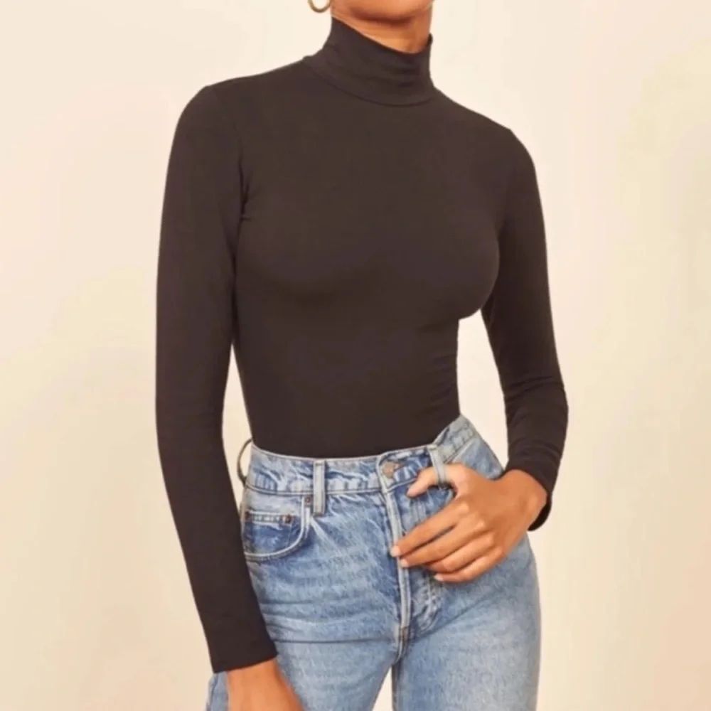 REFORMATION Navia Mock Neck Long Sleeve Bodysuit XL